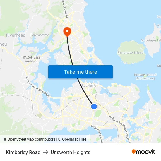 Kimberley Road to Unsworth Heights map