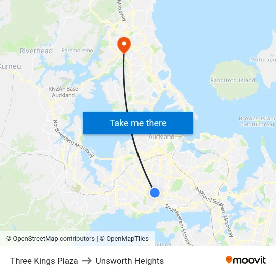 Three Kings Plaza to Unsworth Heights map
