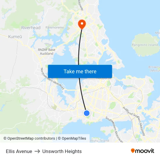 Ellis Avenue to Unsworth Heights map