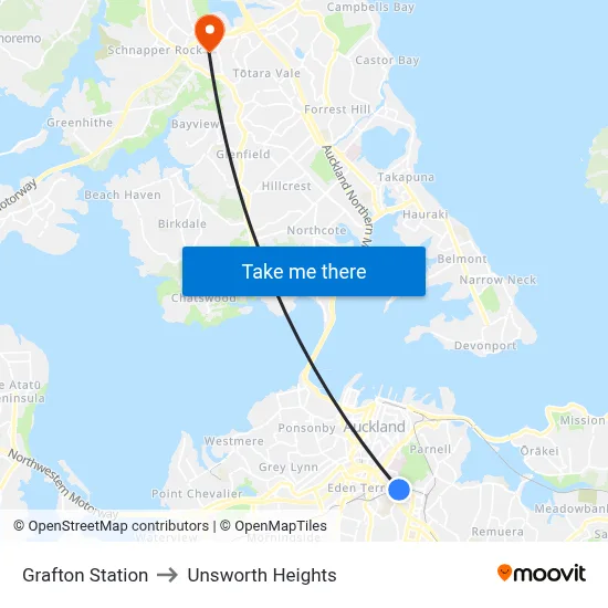 Grafton Station to Unsworth Heights map