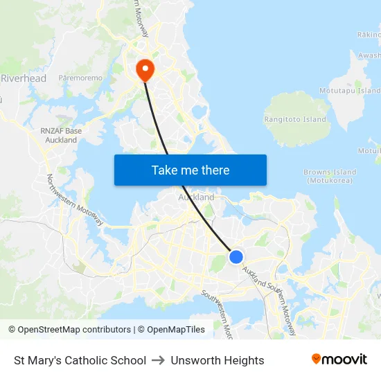St Mary's Catholic School to Unsworth Heights map
