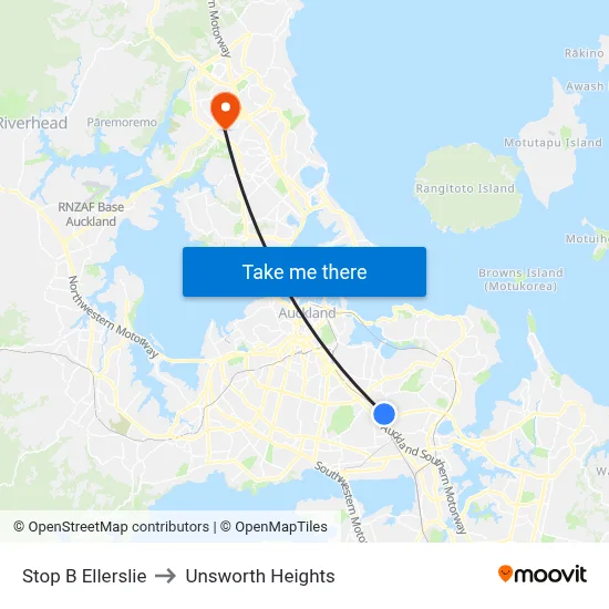 Stop B Ellerslie to Unsworth Heights map
