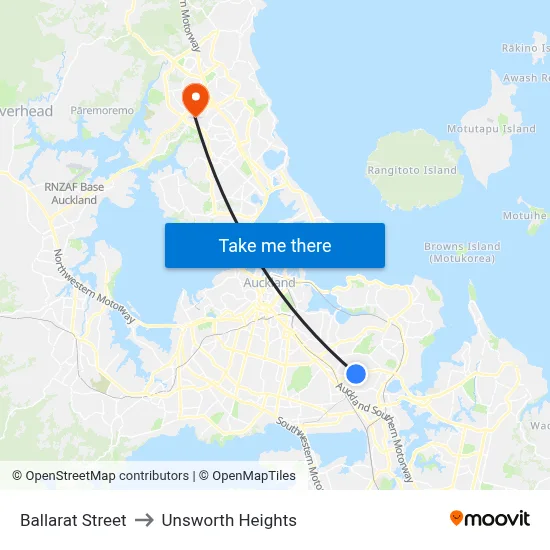 Ballarat Street to Unsworth Heights map