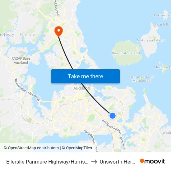 Ellerslie Panmure Highway/Harris Road to Unsworth Heights map
