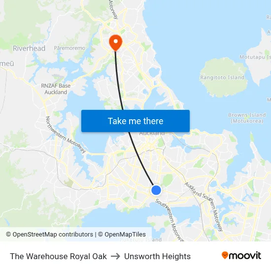 The Warehouse Royal Oak to Unsworth Heights map