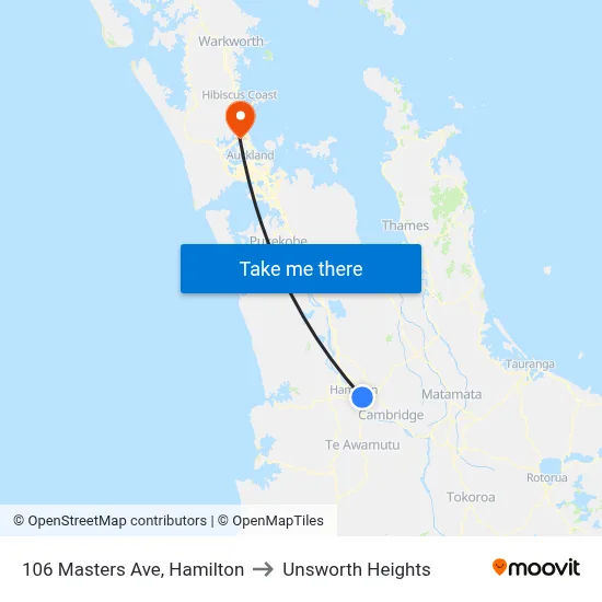 106 Masters Ave, Hamilton to Unsworth Heights map