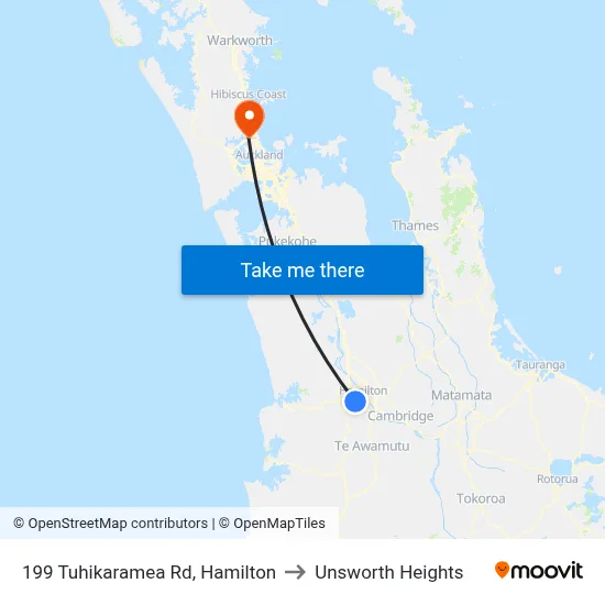 199 Tuhikaramea Rd, Hamilton to Unsworth Heights map
