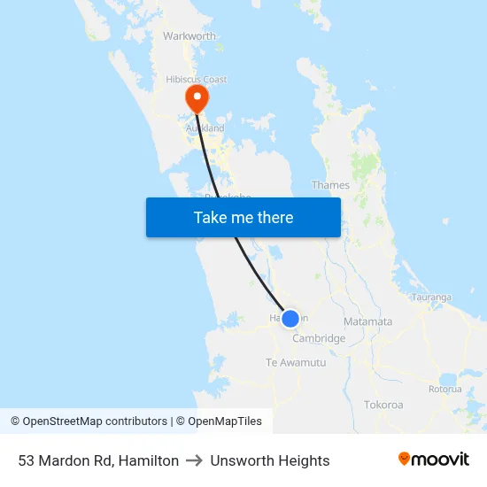 53 Mardon Rd, Hamilton to Unsworth Heights map