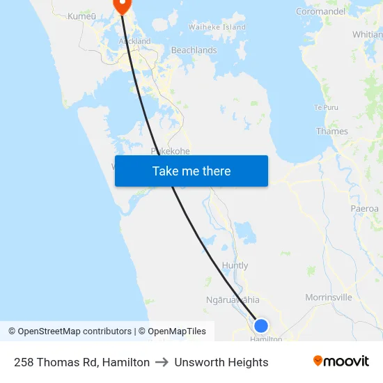 258 Thomas Rd, Hamilton to Unsworth Heights map