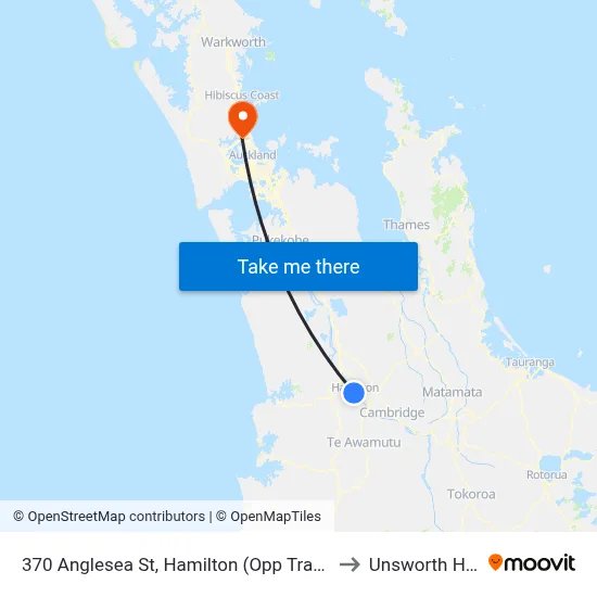 370 Anglesea St, Hamilton (Opp Transport Centre) to Unsworth Heights map