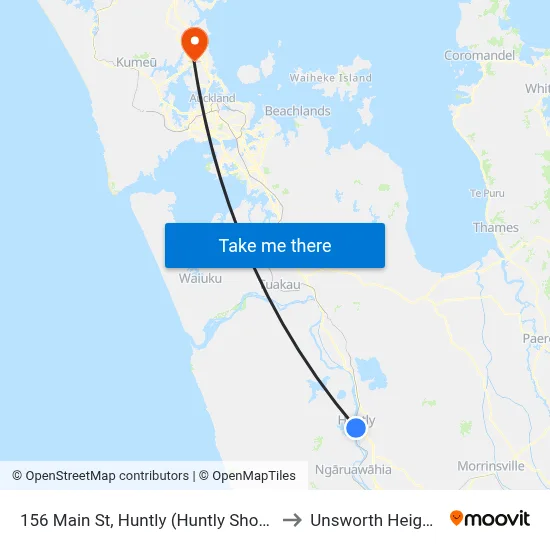 156 Main St, Huntly (Huntly Shops) to Unsworth Heights map