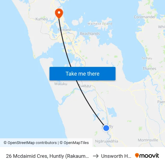 26 Mcdaimid Cres, Huntly (Rakaumanga School) to Unsworth Heights map