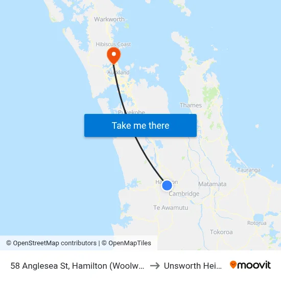 58 Anglesea St, Hamilton (Woolworths) to Unsworth Heights map