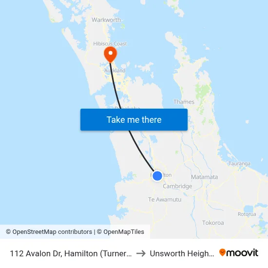 112 Avalon Dr, Hamilton (Turners) to Unsworth Heights map