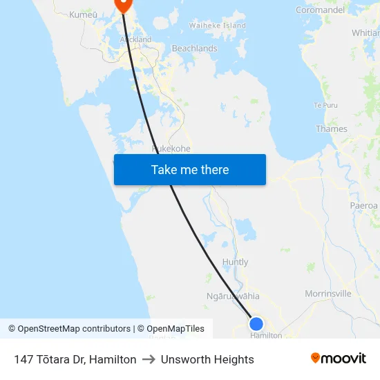 147 Tōtara Dr, Hamilton to Unsworth Heights map