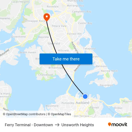 Ferry Terminal - Downtown to Unsworth Heights map