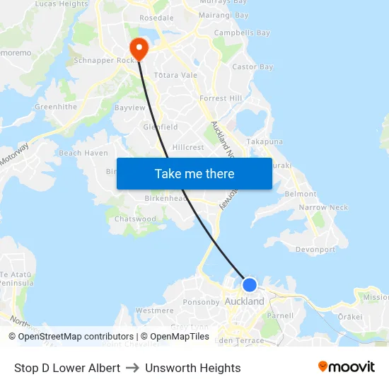 Stop D Lower Albert to Unsworth Heights map