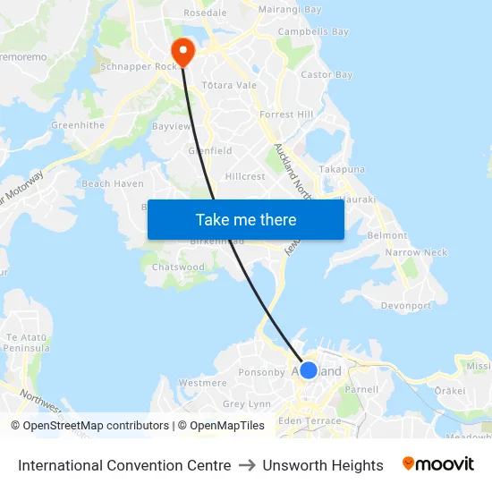 International Convention Centre to Unsworth Heights map