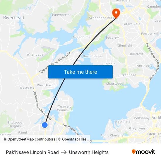 Pak'Nsave Lincoln Road to Unsworth Heights map
