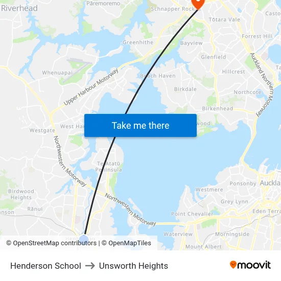 Henderson School to Unsworth Heights map