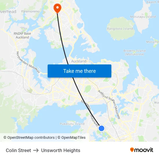Colin Street to Unsworth Heights map