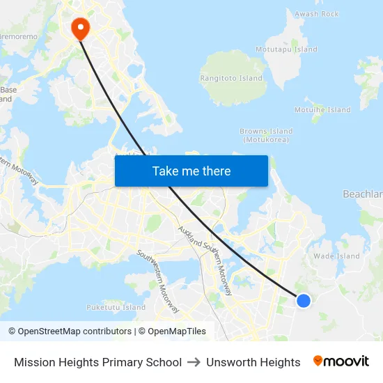 Mission Heights Primary School to Unsworth Heights map