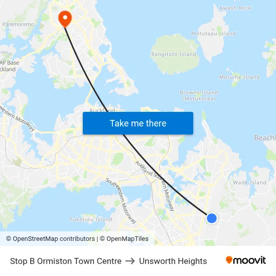 Stop B Ormiston Town Centre to Unsworth Heights map