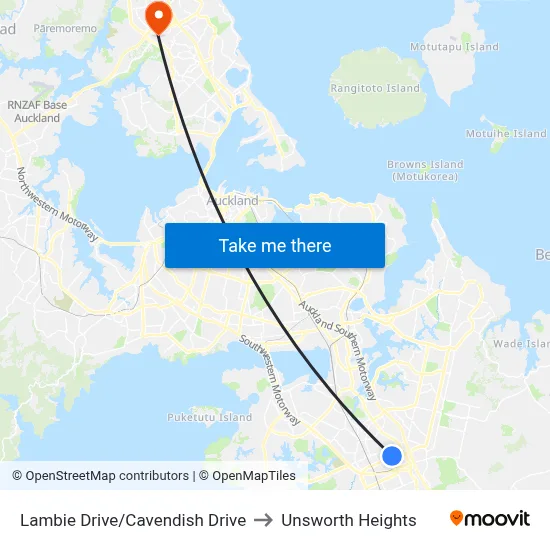 Lambie Drive/Cavendish Drive to Unsworth Heights map