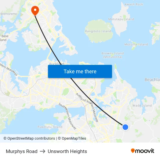 Murphys Road to Unsworth Heights map