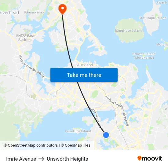 Imrie Avenue to Unsworth Heights map