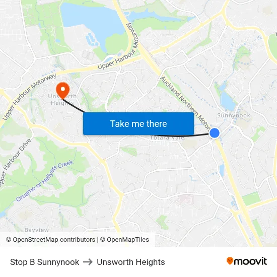 Stop B Sunnynook to Unsworth Heights map