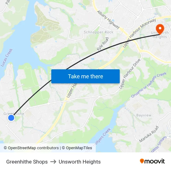 Greenhithe Shops to Unsworth Heights map