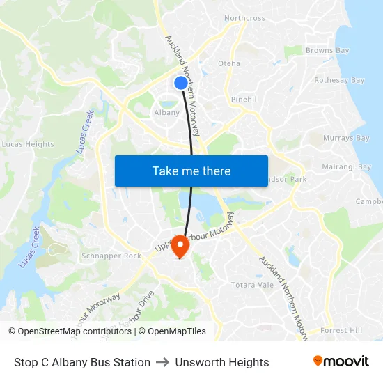 Stop C Albany Bus Station to Unsworth Heights map