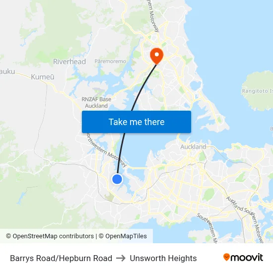 Barrys Road/Hepburn Road to Unsworth Heights map