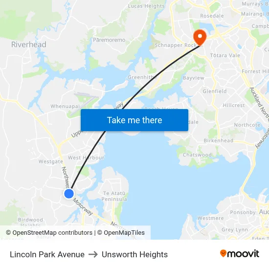 Lincoln Park Avenue to Unsworth Heights map