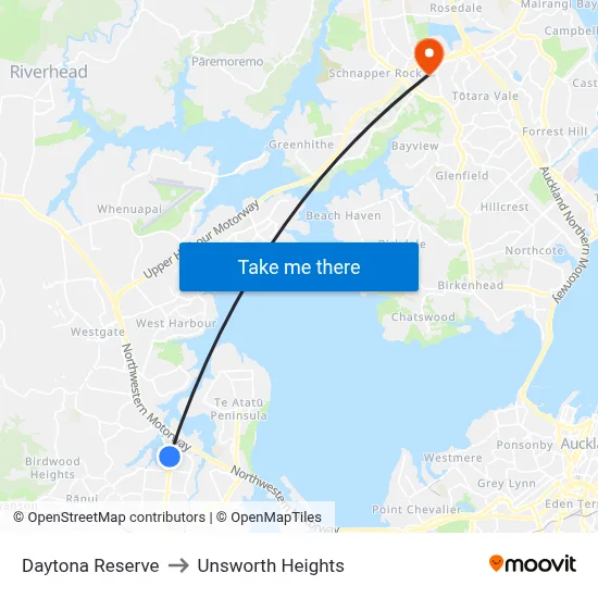Daytona Reserve to Unsworth Heights map