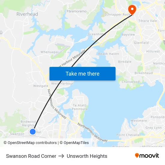 Swanson Road Corner to Unsworth Heights map
