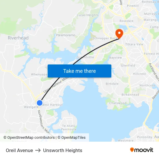 Oreil Avenue to Unsworth Heights map