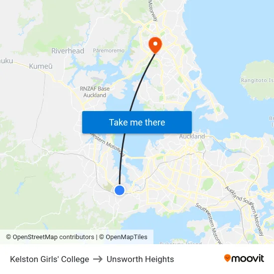 Kelston Girls' College to Unsworth Heights map