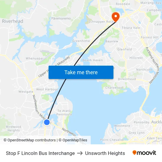 Stop F Lincoln Bus Interchange to Unsworth Heights map