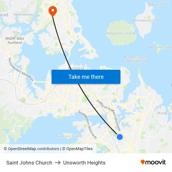 Saint Johns Church to Unsworth Heights map
