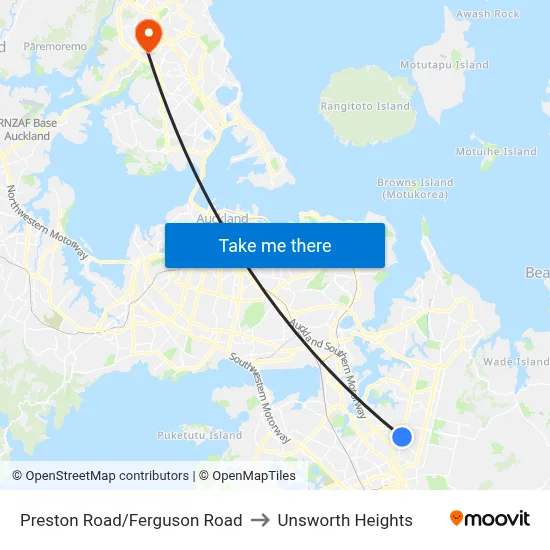 Preston Road/Ferguson Road to Unsworth Heights map