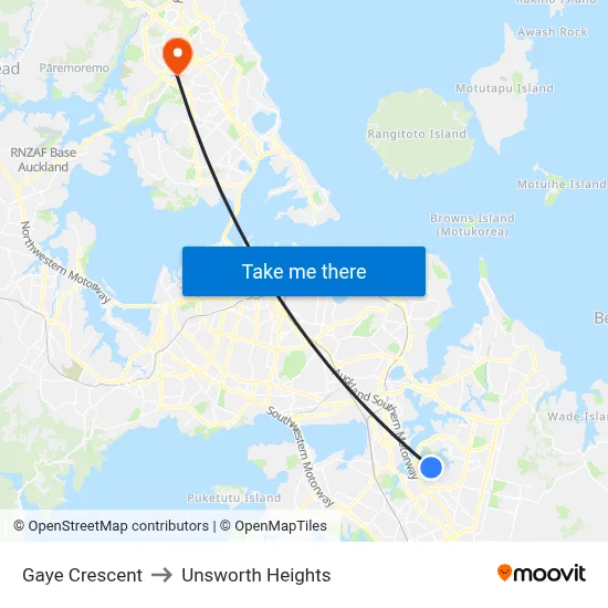 Gaye Crescent to Unsworth Heights map
