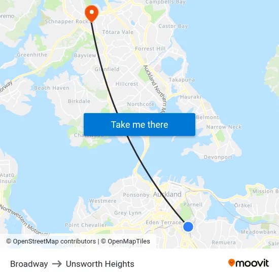 Broadway to Unsworth Heights map