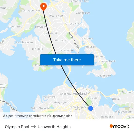 Olympic Pool to Unsworth Heights map