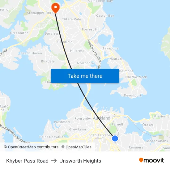 Khyber Pass Road to Unsworth Heights map