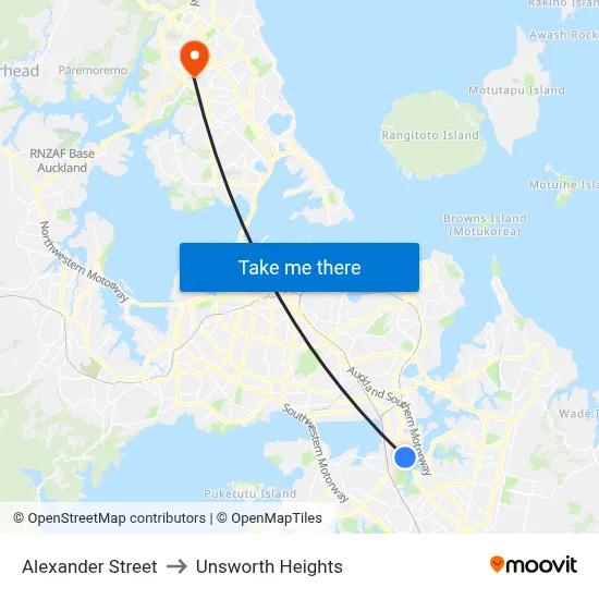 Alexander Street to Unsworth Heights map