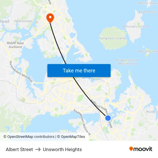 Albert Street to Unsworth Heights map