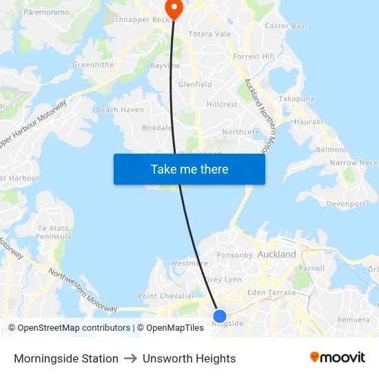 Morningside Station to Unsworth Heights map