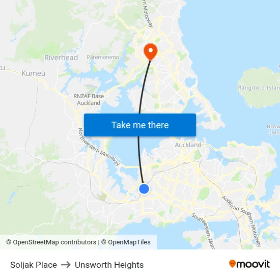 Soljak Place to Unsworth Heights map